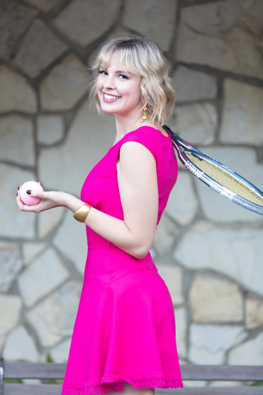 Anywear Sports Fit-And-Flare Dress (Pink) Xs / Pink Anywear Sports Fit-And-Flare Dress (Pink) Xs / Pink