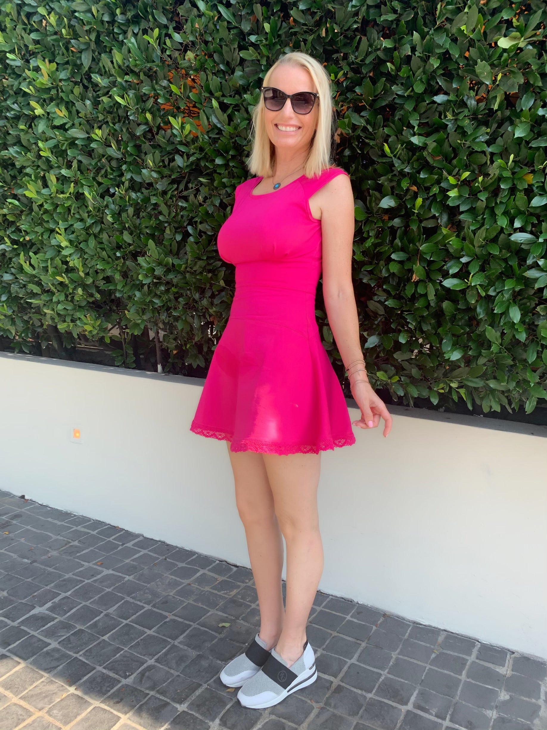 Anywear Sports Fit-and-Flare Dress (Pink) XS / Pink Anywear Sports Fit-and-Flare Dress (Pink) XS / Pink
