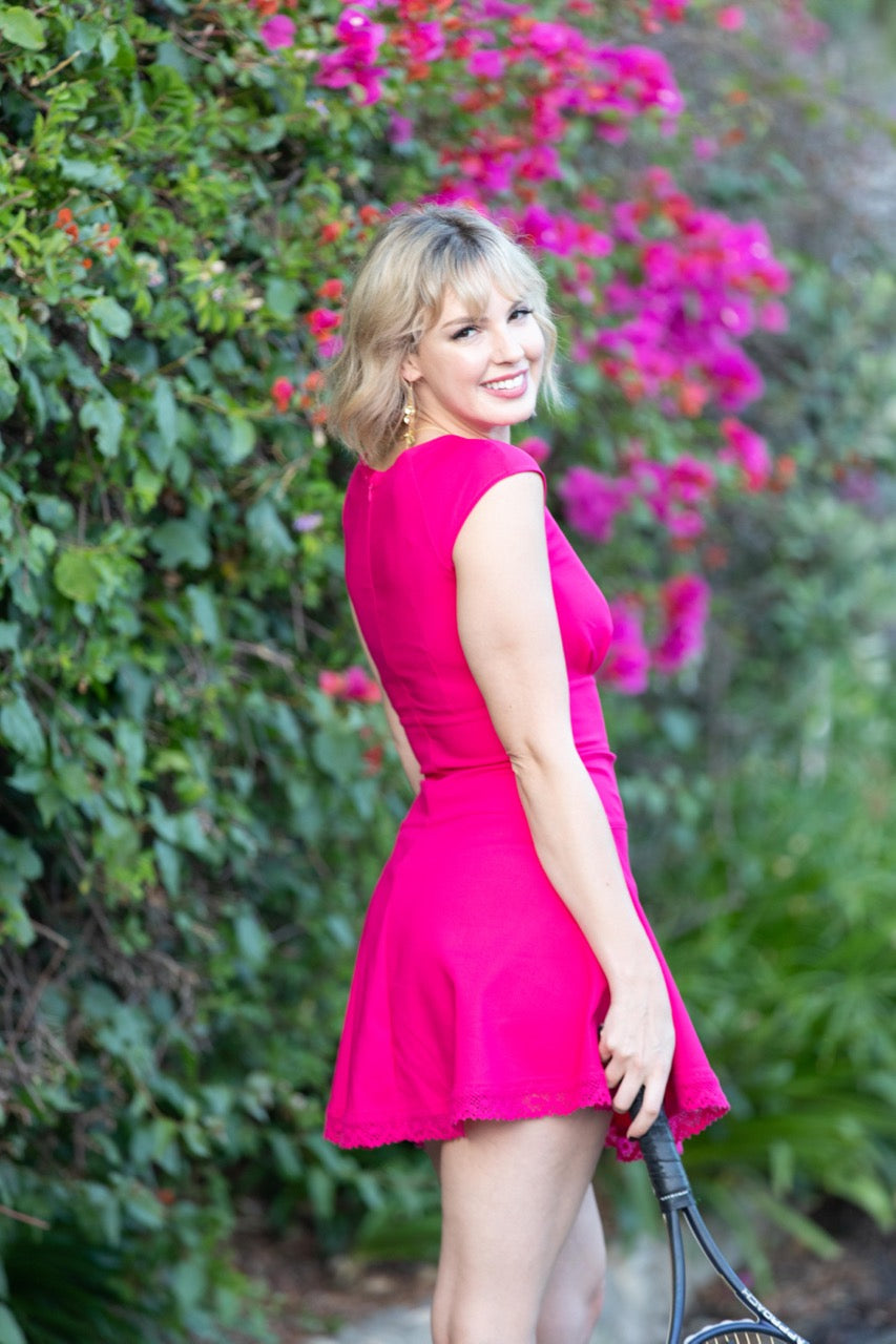 Anywear Sports Fit-and-Flare Dress (Pink) XS / Pink Anywear Sports Fit-and-Flare Dress (Pink) XS / Pink