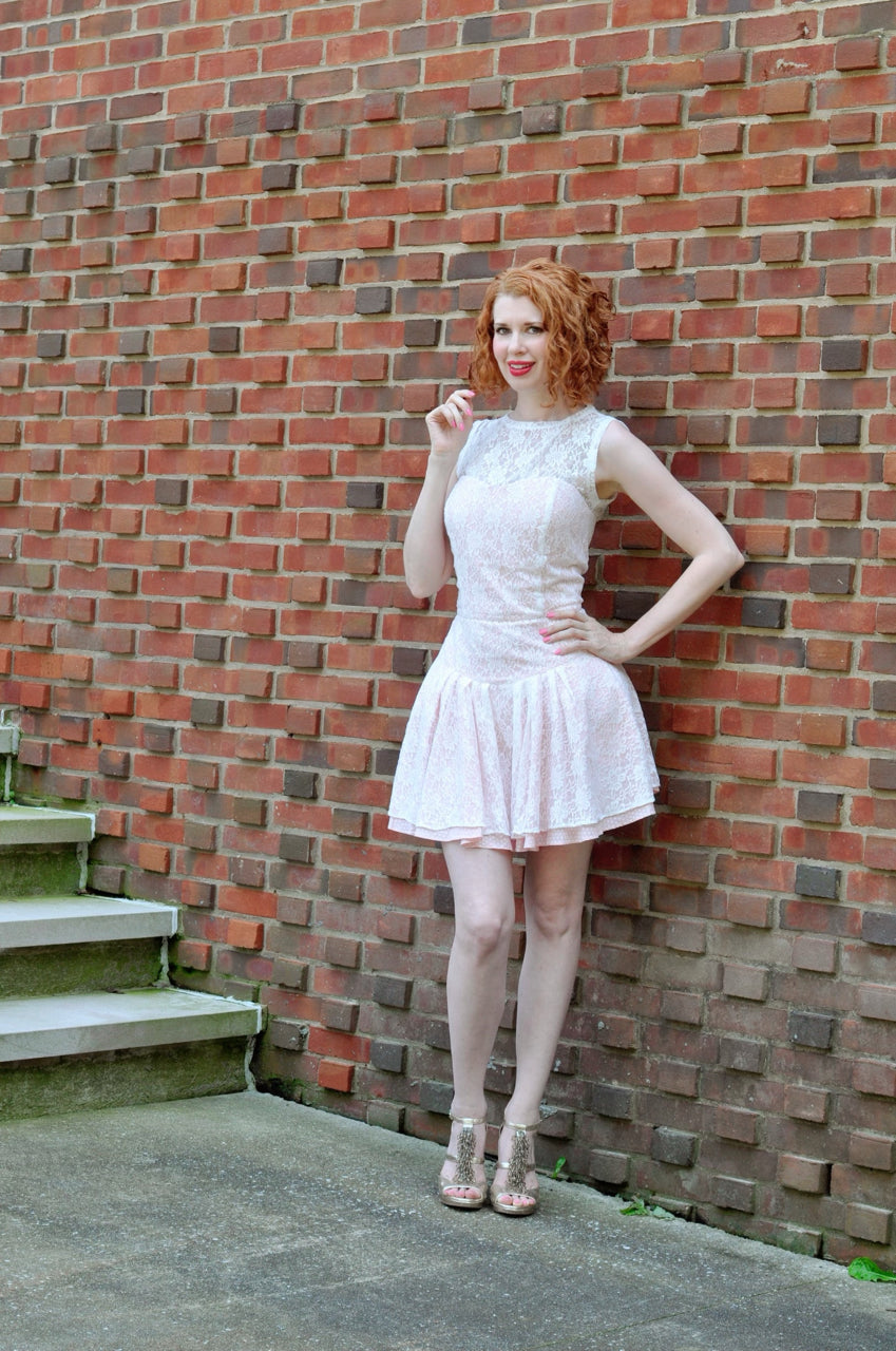 Huntington Gardens Lace Pleated Dress