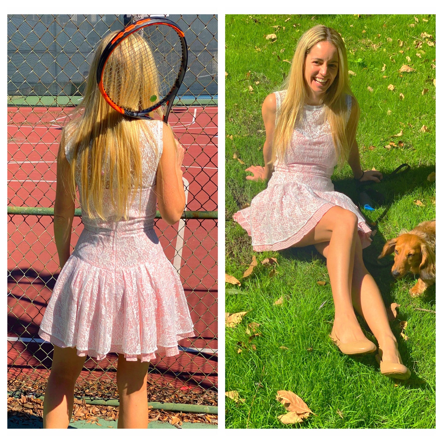 Huntington Gardens Lace Pleated Dress